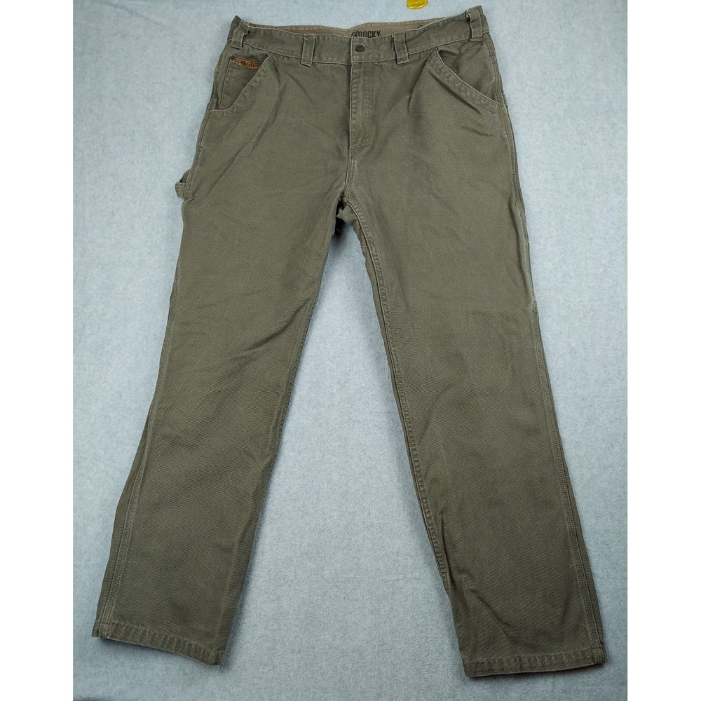 Rocky Outdoor Gear Men's‎ Heavy Canvas Carpenter Pants 40X32 (act 37X30) Green